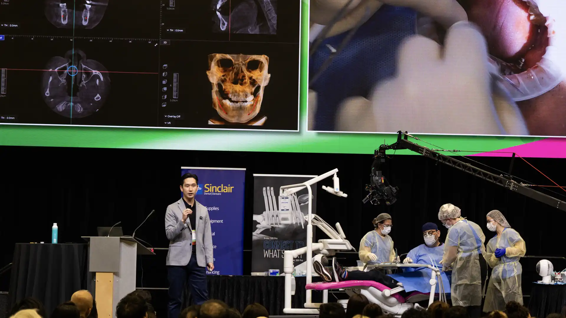 Clinical close-up during live demo